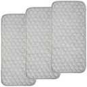 BlueSnail Quilted Thicker Waterproof Changing Pad Liners 3 Count(Gray 13” x 27”)
