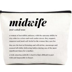Midwife Gift Makeup Bag Appreciation Gift for Midwife Medical Graduation Gift for Midwife Thank You Gift for Midwife OBGYN Doctor Doula Nurse Delivery Nurse Gift Practitioner Gift Travel Makeup Pouch