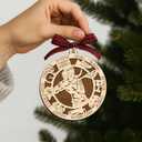 Lacrosse Girl Wooden Ornament 2 Layer - Christmas Tree Hanging Decoration - Rustic Farmhouse Holiday Ornament - Double Layer Wood Ornament for Female Lacrosse Player Seasonal Decoration