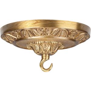 6 Inches Vintage Brass Ceiling Canopy Plate, Antique-Style Mounting Kit for Pendant Lights Chandeliers (6'', Matte Gold)