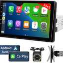 Naifay 9 Inch Car Stereo Single Din Radio with Apple Carplay & Android Auto, Single Din Touchscreen Car Stereo with Bluetooth Car Audio Receivers, Backup Camera, Mirror Link, FM/USB/TF/AUX/Subwoofer