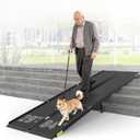 7 Feet Portable Wheelchair Ramp with Sopport Legsk, Black Seamless Non-Slip Aluminum Folding Handicap Ramp,Threshold Ramp for Doorways, Wheel Chair Ramp for Home Steps