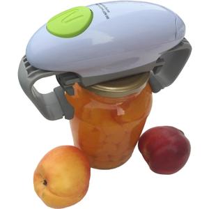 Electric Jar Opener, Jar opener, Automatic Jar Opener, Automatic Jar Opener For Seniors With Arthritis, Fits Almost All Lid Sizes, Not Applicable To Plastic Jars (White)