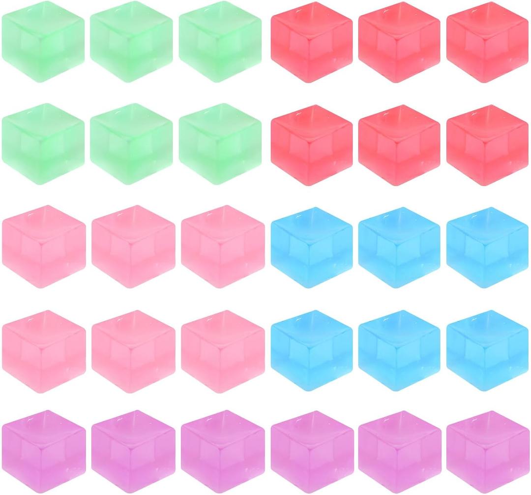 Hooqict 20Pcs Stress Cube Squishy Stress Balls Fidget Toys Square Squeeze Ice Cube Sensory Toys for Kids Adults Mini Squishies Stress Relief Party Gift Bag Fillers Birthday Goodie Bag Stuffers