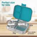 HOMEKOL Stainless Steel Bento Lunch Box Kids, 3 Compartments Metal Bento Box Container for Kids Adults, Leak-Proof Lunch Box for Office, Dishwasher Safe, BPA-Free, Blue