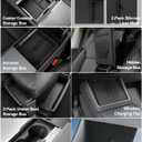 10PCS Center Console Organizer Tray for 2025 2026 Tesla Model Y Juniper Accessories, Under Seat Storage Armrest Hidden Storage Box Cup Holder Charger Pad for Tesla Model Y Juniper (Not fit Standard)