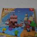 Magnetic Blocks - 100PCS Build Pirate-Ship World Set - Magnetic Building Cube Stacking, STEM Montessori Sensory Toys for Kids Boys Girls Ages 3 4 5 6 7 8 9 10 Easter Birthday Gifts