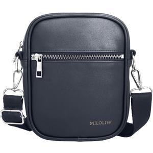 Small Crossbody bag for men shoulder bag mens purse satchel Pu leather messenger bag