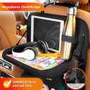 SURDOCA Backseat Car Organizer with Foldable Tray for Kids & Adults NEW MODEL Seat Storage with Touchable Tablet Pocket, Roadtrip Essentials Fits Most Vehicles