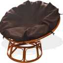 Papasan Cushion Covers Only, Outdoor Cushion Waterproof Slipcover for Papasan Chair Cushion, Easy to Clean Internally Fixed Removable Zippered Papasan Cushion Cover (54in-Fits 47-54in pads, Chocolate)