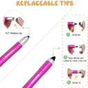 Stylus Pen for iPhone, Universal Capacitive Stylist Pens for Touch Screens with Magnetic Cap, Kids Stylus Pens Pencil for Ipad iPhone Mini Pro Air Chromebook Kindle Samsung - Pink