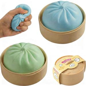 2PCS Squishy Dumpling Mystery Dumpling Squishy, Dumplings Toy for Stress Relief, Dumpling Stress Ball Large Squeeze Dough Ball Stress Relief Toy for Adults & Kids(Blue & Green)