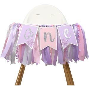 Pink Purple Butterfly Highchair Banner - Butterfly 1st Birthday Decorations, Butterfly 1st Birthday Highchair Banner, Spring Birthday Decorations, Girls 1st Birthday Highchair Banner, Butterfly 1st Photo Prop Cake Smash