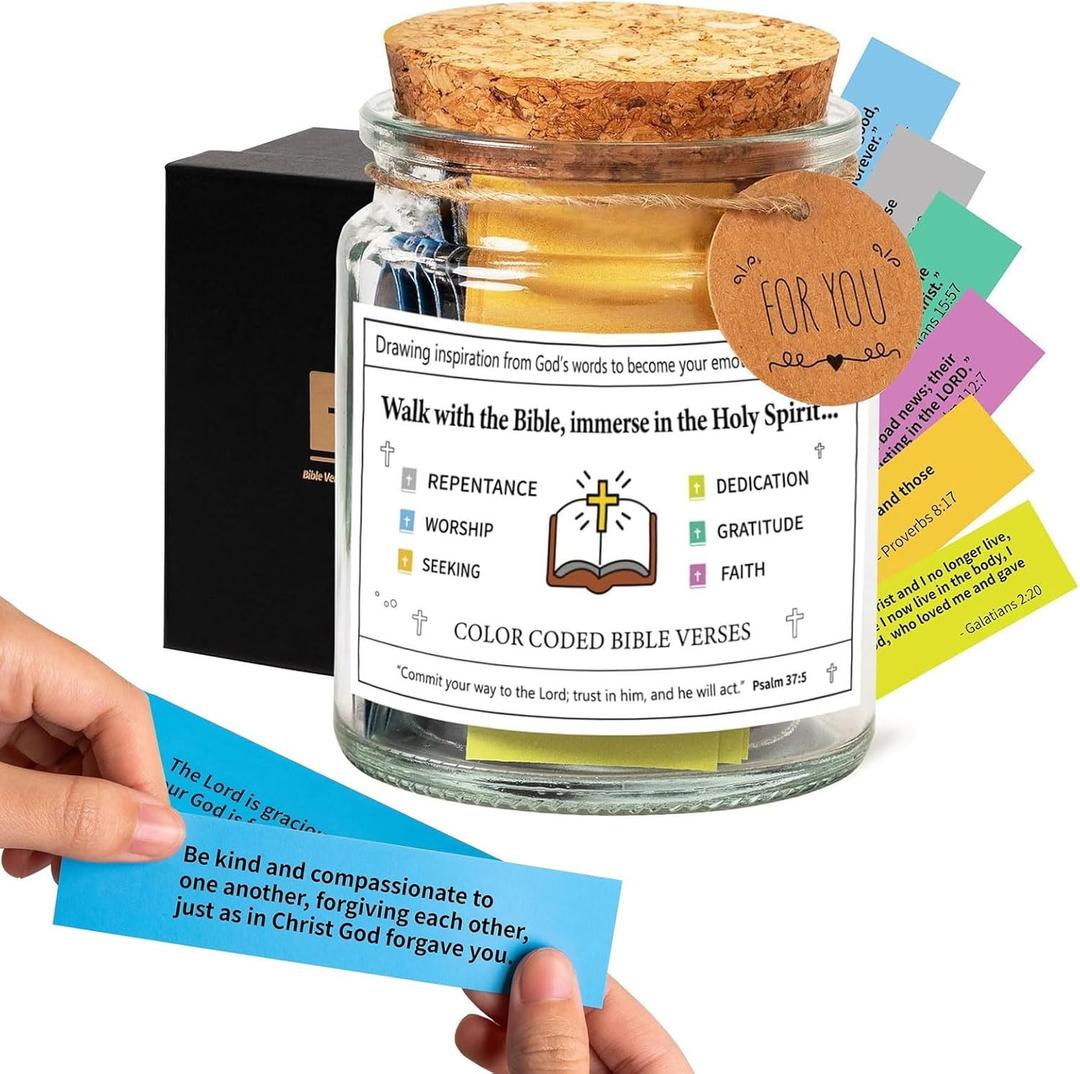 2 x Bible Verse Jar, Bible Verses in a Jar, Scripture Jar, Christian Gifts for Women, Hope Jar, Bible Verse Gifts, Christian Gifts, Faith Based Gift, Easter Gift (Walk with the Bible)