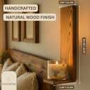 Wall Candle Sconces Set of 2, Rustic Wood Farmhouse Wall Decor, Vintage Brown Candle Holders for Living Room, Bedroom & Hallway