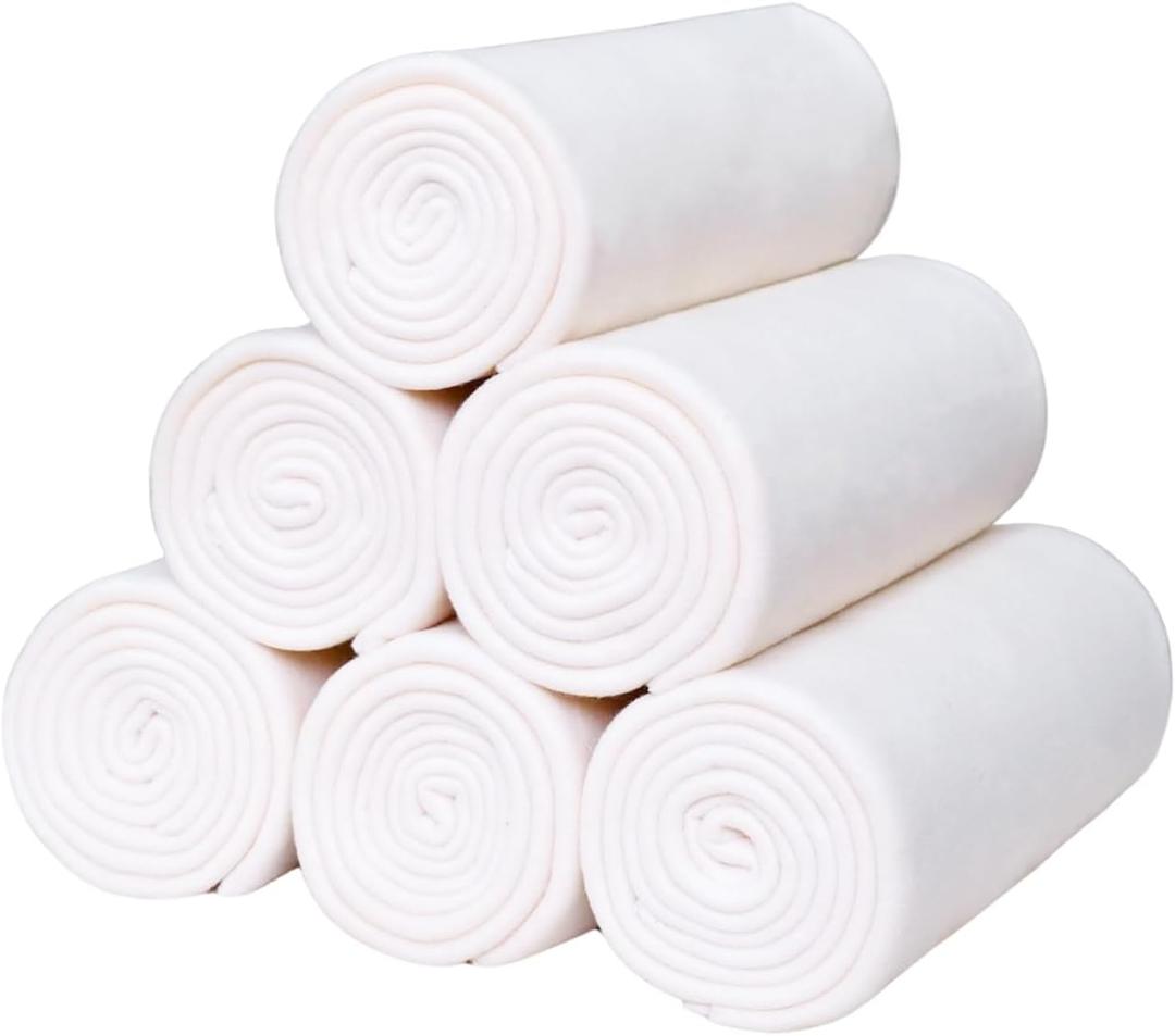 ZYFZCYBL Fleece Throw Blankets Lightweight Warm Soft Cozy Pet-Friendly Bulk Fleece Throw Blanket Solid for Home Bed, SofaOffice,Gifts, Couch (Pack of 6-50 x 60 inchWhite)