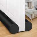 MAXTID Twin Door Draft Blocker Seal Large Door Gap Noise Under Door Draft Stopper for Bottom Door Sweep Sounfproofing Adjustable 38" Black