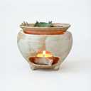 BLANK MYTH Ceramic Tealight Wax Melt Warmer & Essential Oil Burner, Aromatherapy Tealight Diffuser for Wax Melts, Oils & Dried Botanicals, Japandi Home Fragrance Decor for Bedroom, Burner Only(3pcs)