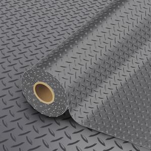 StellarStar 8x20 FT Garage Floor Mat, 2.8mm Thickened PVC Flooring Roll for Under Car, 160 SQFT Diamond Plate Gray Garage Mats for Garage, Warehouse, Basement, Factory, Trailer (Include Tapes)
