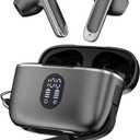 Wireless Earbuds Bluetooth 6.0 Headphones with LED Power Display and Power Bank Charging Case 50H Playtime IPX7 Waterproof in-Ear Ear Buds with Mic Deep Bass Earphones for iPhone Android Samsung (Metallic Gray)