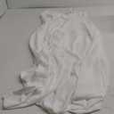 ECOWISH Women's Summer Strapless Maxi Dress 2025 Off Shoulder Hollow Out Smocked A Line Tube Tiered Long Dresses (3447 White) L