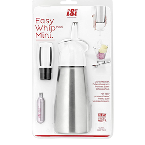 iSi Mini 013455 Whipped Cream Maker, White, Stainless Steel, 1/2 Pint, White