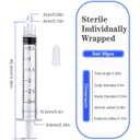 2 x 3ml Luer Lock Syringe, Syringes Without Needle, Disposable Syringe Individually Wrapped(30)