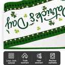 2 x St Patrick's Day Table Runner 13*72 inch,Green Lucky Shamrock Clover Table Runner Seasonal Spring Holiday Plaid Farmhouse Kitchen Dining Table Decoration for Indoor Outdoor Home Party Decor
