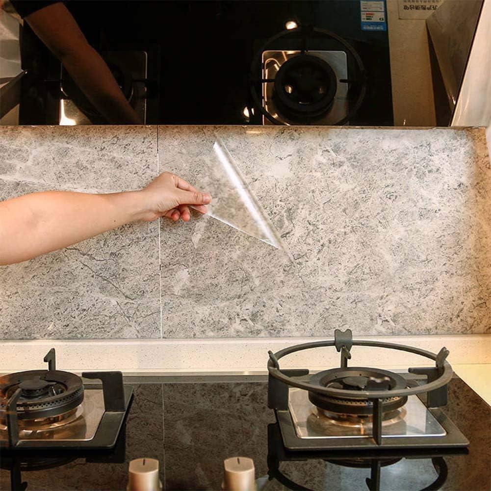 3 x Kitchen Backsplash Wall Protector Transparent Kitchen Oil Proof Sticker Self-Adhesive Film Removable Paper for Cupboard Household 15.7In118In