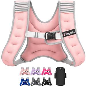 Fragraim Weighted Vest for Women Men -22lb Weight Vest with Reflective Stripe, Detachable Phone Pouch, Ideal for Walking, Strength Training, Running, Workout, Cardio and Weight Loss