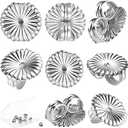 Hicarer 8 Pieces Earring Backs for Droopy Large Backs for Studs Replacement Secure Lifters for Heavy Earring(9 mm,Platinum)