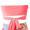 Women High Waisted Swimsuit Halter Triangle Bikini Mold Cup Swimwear Push Up Bathing Suit (Pink, L)