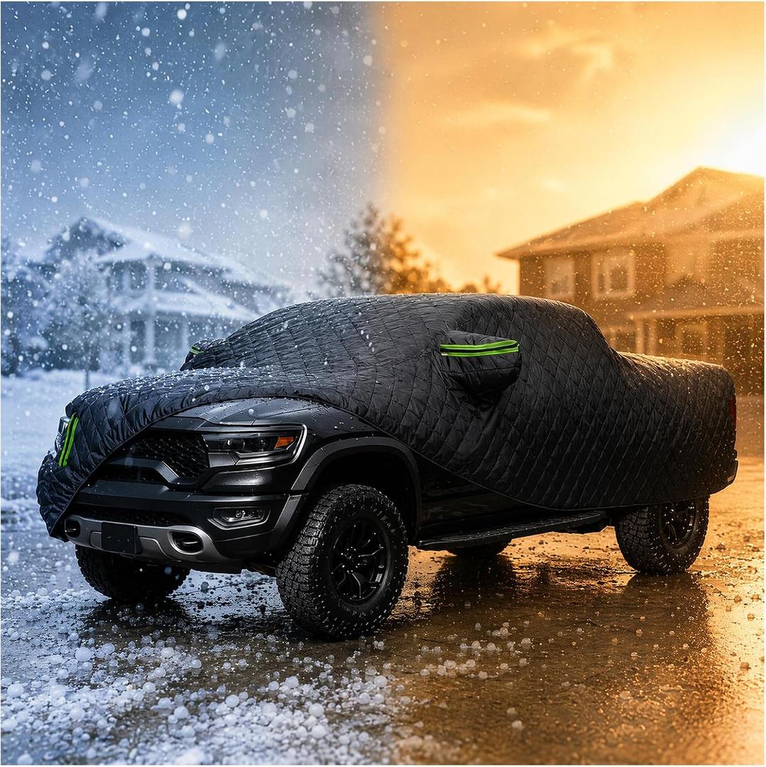 Hail Protector Car Cover for Truck Length Up to 252" Anti Hail Car Cover Thickened with Cotton Liner, All Weather Scratch-Resistant,Universal