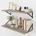 Dreamland Floating Shelves 30 Inch Long Set of 2 for Bathroom|Kitchen|Living Room 12 Inch Deep Wall Mounted Floating Shelf with Visible Bracket for Books|Storage|Plants, 30" L x 12" D, Grey