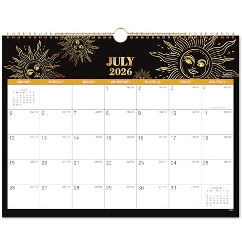 Calendar 2026-2027 - 2026-2027 Wall Calendar, July 2026 - December 2027, 15" x 11.5", Wall Calendar 2026-2027, 18 Monthly Calendar with Twin-wire Binding, Thick Paper, Hanging Hook - The Sun Pack of 2