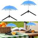 SnowTing 2 Sets Mini Pool Umbrella, Foldable Drink Shade to Keep Your Drinks Cold, 10.6 Inch Portable Phone Umbrella to Prevent Overheated Phone, Suitable for Beach, Pool, Patio and Camping