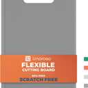 Linoroso Flexible Kitchen Cutting Board - Made from BPA Free Material - Cutting Mark Prevention, 10x14 Inches, Non-Slip Design - Easy-Care Kitchen Essential, Ultimate Gray