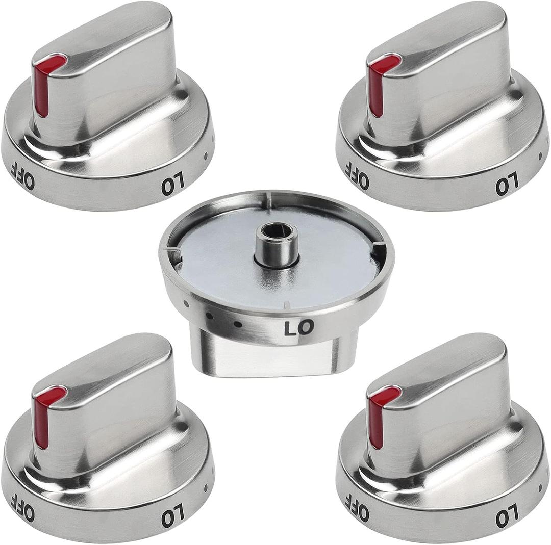 US Replacement Part for Range Burner Dial Knob Stove Knob Replaces for SS DG64-00472A (5 pcs) knobpart#4560368