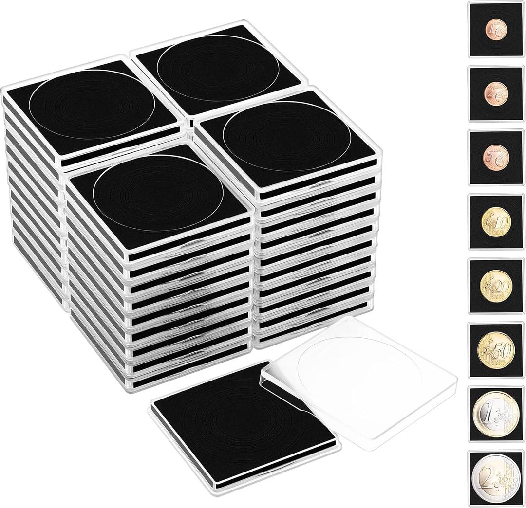 40pcs Silver Dollar Coin Holders for Collectors - Clear Coin Capsules with 8 Sizes (17.5/19.5/21.2/24.3/26.5/30.6/38/40mm) Adjustable Black Gasket 40pcs Silver Dollar Coin Holders for Collectors - Clear Coin Capsules with 8 Sizes (17.5/19.5/21.2/24.3/26.5/30.6/38/40mm) Adjustable Black Gasket