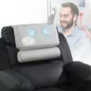 HOMBYS Cooling Headrest Neck Pillow with Shoulder Pillow for Recliner with Shredded Gel Memory Foam Filling, Extra Large & Non-Slip Neck Pillow Provide Head, Neck & Shoulder Support, Grey (15.7"x12"x3")