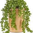 Juvale String of Pearls Plant Artificial - Water-Free Display for Home & Shelf Decor - Event-Ready Table Plant for Living Room & Kitchen Decor - Compact Desk Accent & Indoor Greenery - 4x6.5 in, Iron