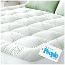 Ultra Soft Queen Size Mattress Topper - Viscose Made from Bamboo Pillow Top Mattress Pad for Back Pain Relief - Naturally Cooling for Hot Sleepers, Green