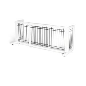Bonnlo Free Standing Dog gate, Adjustable Pet Fence, 40" - 71" Wide Solid Wooden Dog Gate for House Doorways Stairs, Doggie Gates for Indoors (White, 37-71 inch)