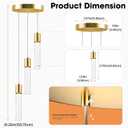 Pendant Lights Kitchen Island, Modern Kitchen Island Lights, Ceiling Lighting Fixtures with Crystal Bubble, Integrated LED Hanging Light Goid 1 Pack(3-Light)