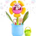 Maxx Bubbles 14" Flower Pot Includes 4oz Bubble Solution, 4 Wands and Watering Can, Botanical Collection, Outdoor Bubble Machine Maker, Great Gift and Decoration for Birthday, Bridal and Shower (3 pack)