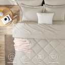CozyLux Twin Comforter Set with Sheets Beige - 5 Pieces Bed in a Bag Twin, All Season Bed Set for Girls and Boys, Bedding Set with Down Alternative Comforter, Sheets, Pillowcase & Sham