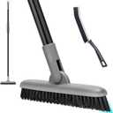 Grout Brush with Long Handle, 49'' Tile Cleaner Tool for Shower, Floors Scrubber for Bathroom Cleaning (Black Bristles)