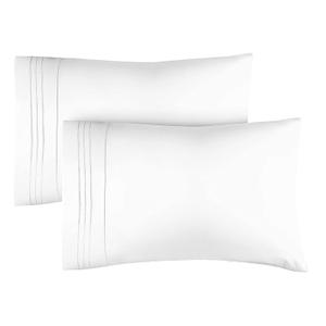 King Pillow Cases Set of 2 - Ultra Soft Hotel Quality Pillowcase Covers - Comfy, Cozy & Wrinkle Free - Shrinkage, Stain and Fade Resistant - Machine Washable Pillow Protectors - 2 Piece Set - White