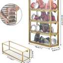 ELLDOO Coffee Pod Holder with 4 Drawers, Gold Glass Coffee Pod Organizer for K Cup Espresso, Clear Coffee Capsule Storage Holder for Coffee Bar Office Home Coffee Station Counter