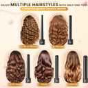 5 In 1 Curling Wand Set, Curling Iron Interchangeable Ceramic Barrels (0.35-1.25 Inch), Heating Hair Curler Kit with Protective Glove & 2 Clips Ceramic Coated for All Hair Types, Gift for Girls, Women